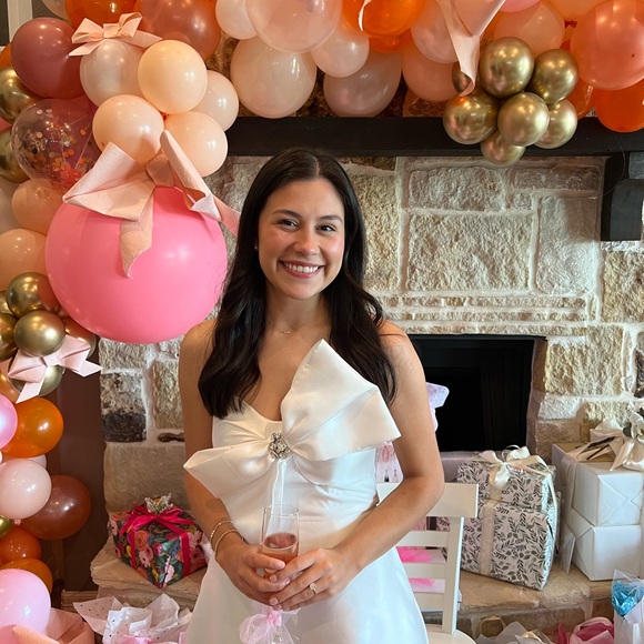 COPY - Anthropologie Hutch Strapless Crystal Bow-Tie Bridal Midi Dress 0 - Picture 2 of 3